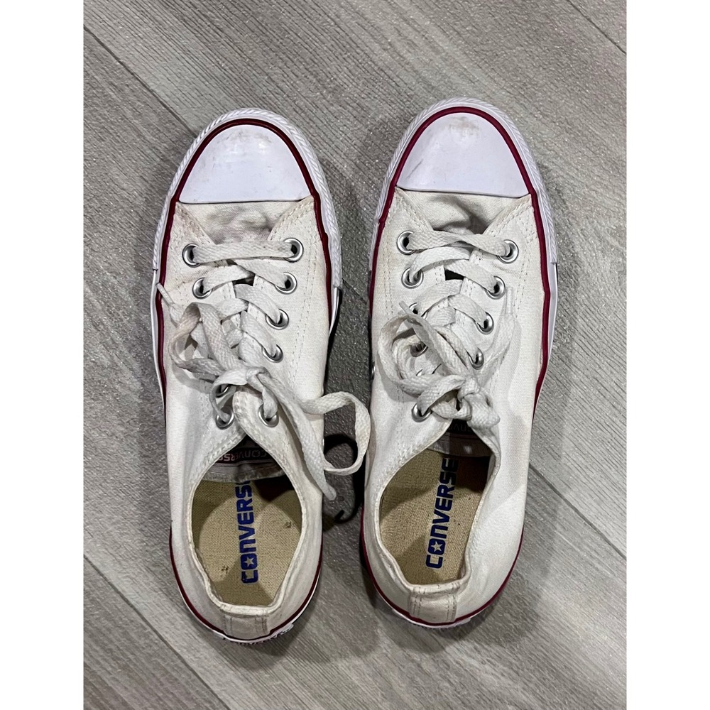 Vtg Converse All Star Chuck Taylor Low Top Canvas Sneakers White Women's Size 8